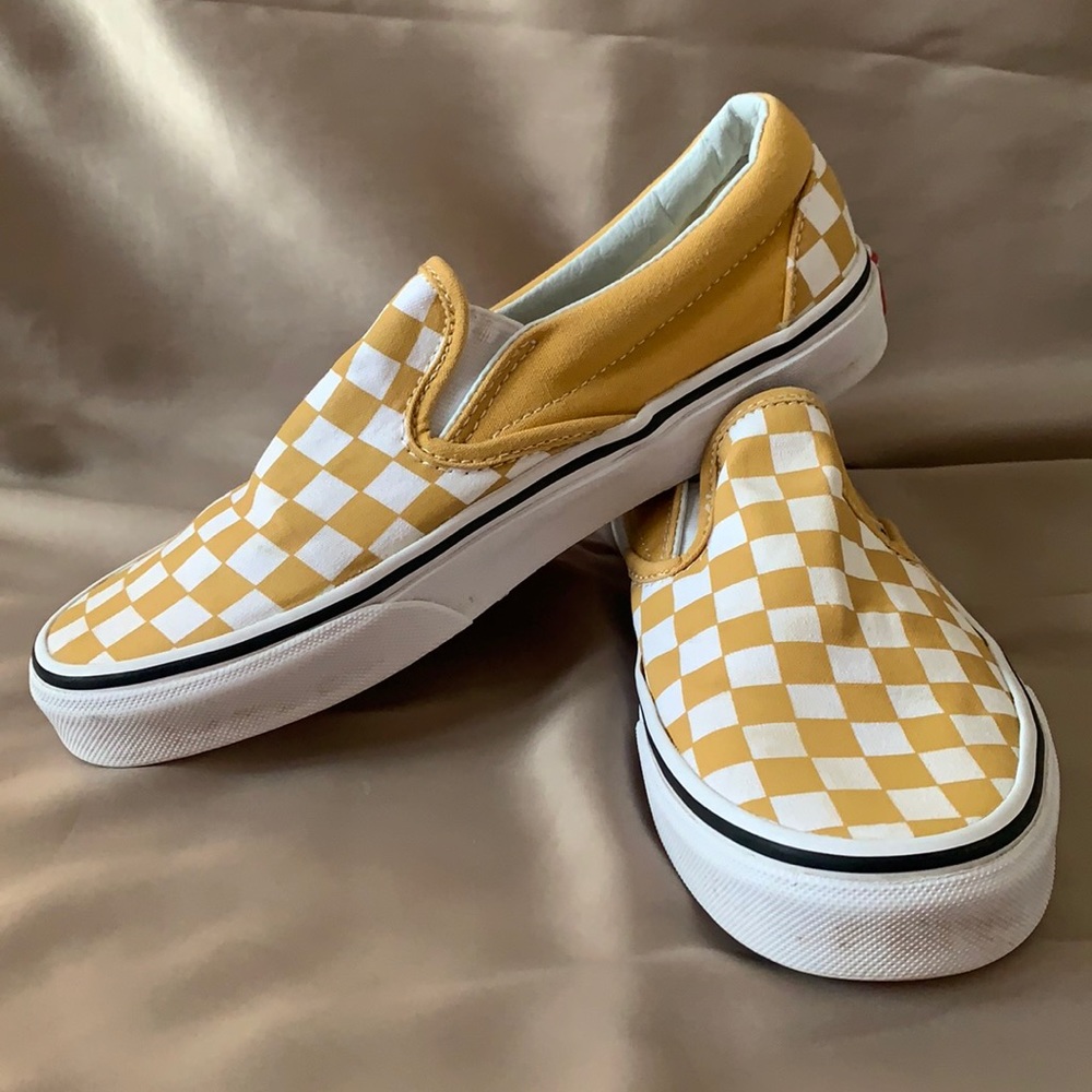 Mustard Checkerboard Vans